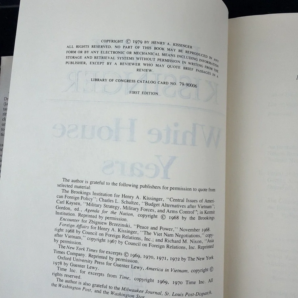 White House Years by Henry‎ Kissinger 1979 First Edition Hardcover Dust Jacket